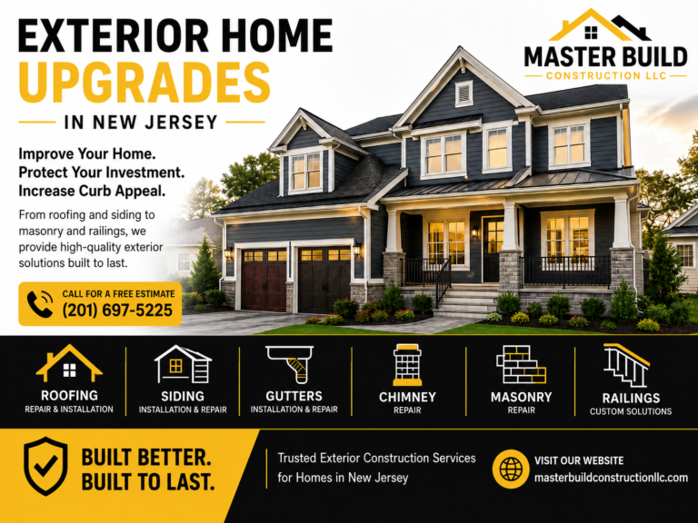 Exterior Home Upgrades in New Jersey: Roofing, Siding, Masonry, and Railings