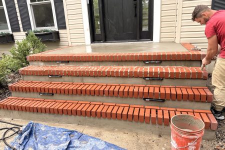 Brick and bluestone steps by Master Build Construction in New Jersey
